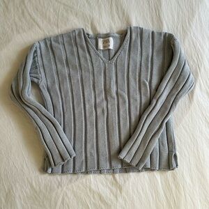 Zara Girls Gray Ribbed Knit Sweater, size 9-10